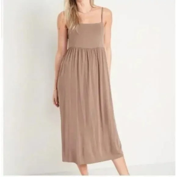 Old Navy Сарафан миди с завышенной талией Old Navy Brown, цвет Rare Earth, размер 3X