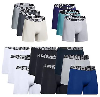 Under Armour Mens Charged Cotton 6 -#39;-#39; Boxer Jock Boxer Briefs Нижнее белье 3 PACK