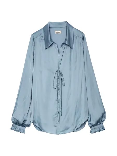Атласная блузка с длинными рукавами Tilan Zadig & Voltaire, цвет nuage