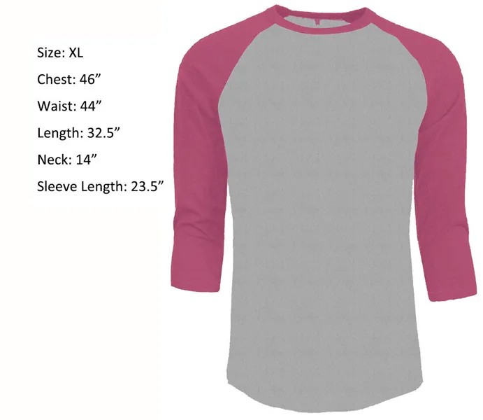 Обычная футболка с рукавом 3/4, бейсбольная футболка реглан, спортивная мужская футболка, серая, розовая, XL