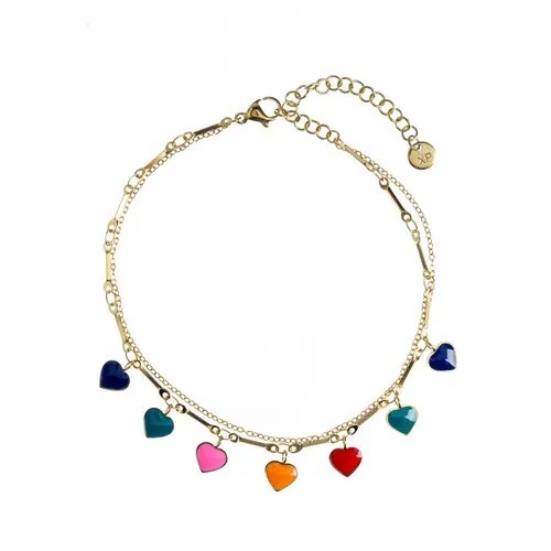 Браслет-цепочка XUPING JEWELRY, эмаль, размер 24 см, размер M, золотистый