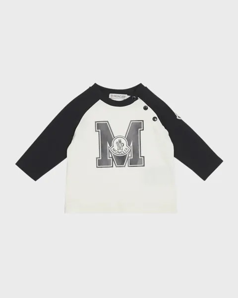 Футболка с логотипом Varsity Inspired для мальчиков, размер 6M-3 Moncler, цвет Natural