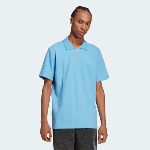 Рубашка-поло вафельного цвета Trefoil Essentials Adidas, Light Blue