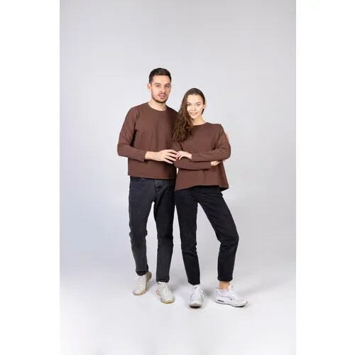 Лонгслив TopMag базовый унисекс, размер xl-2xl, , коричневый