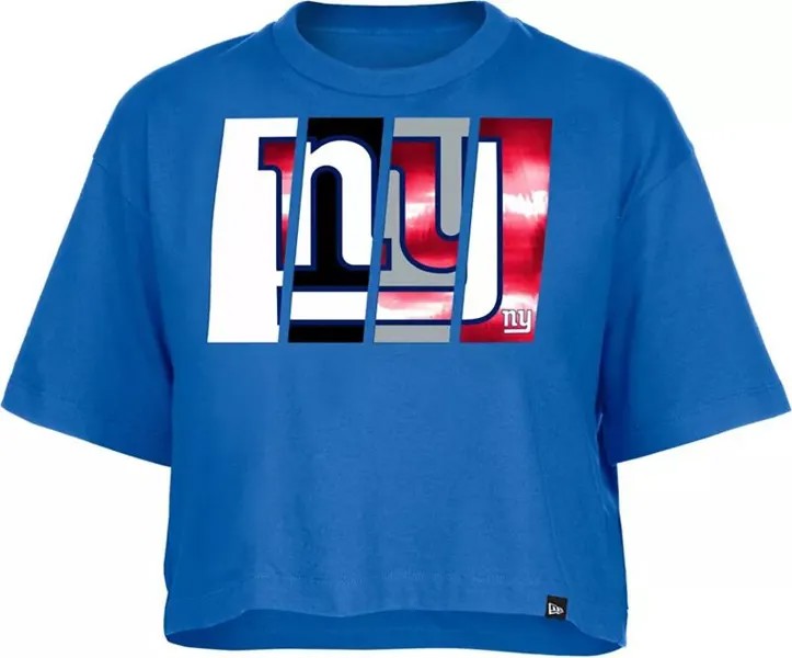 Женская синяя футболка свободного кроя с вставками New Era New York Giants