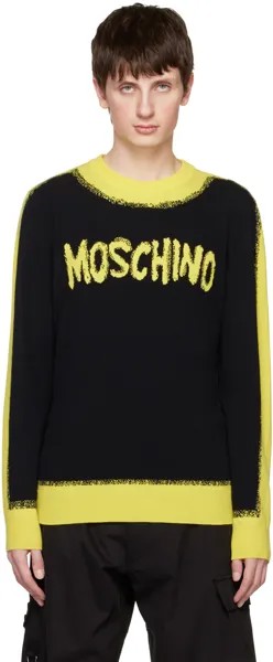 Черный свитер с краской Moschino