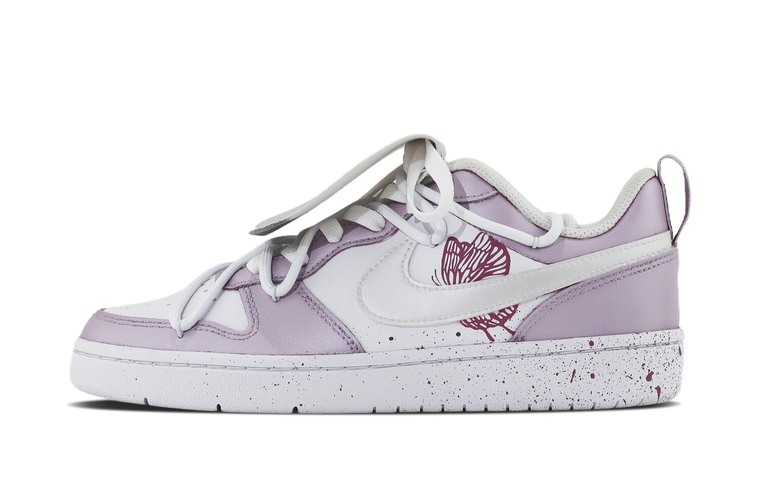 Кроссовки Nike Court Borough Skateboarding Shoes Women's Low-top White/silver/pink, серебряный