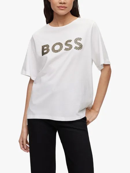 Футболка с логотипом HUGO BOSS Ekrisp, белая