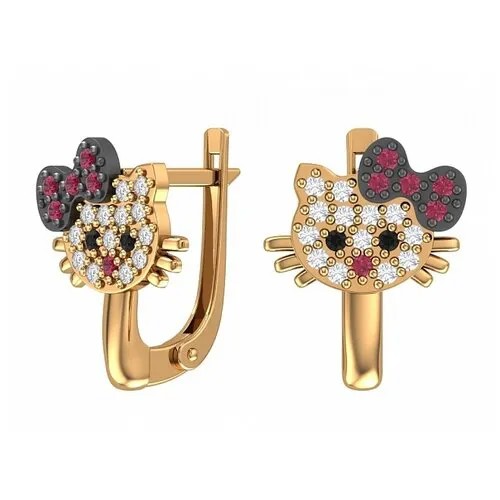 Золотые серьги Hello Kitty 0201348-00350