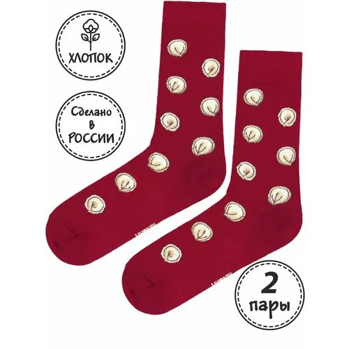 Носки Kingkit, 2 пары, размер 41-45, бордовый, серебряный