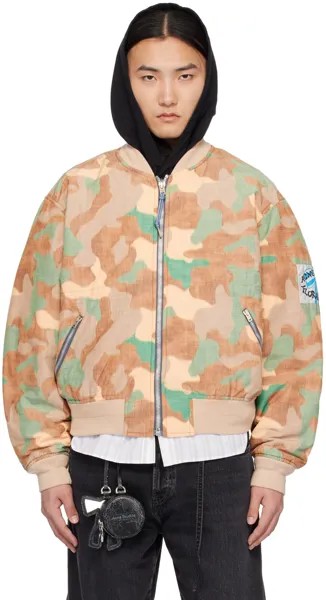 Бежевый бомбер с камуфляжным принтом Acne Studios