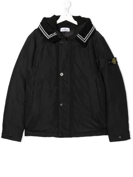Stone Island Junior пуховик с нашивкой-логотипом