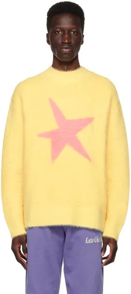 Желтый пушистый свитер Late Checkout
