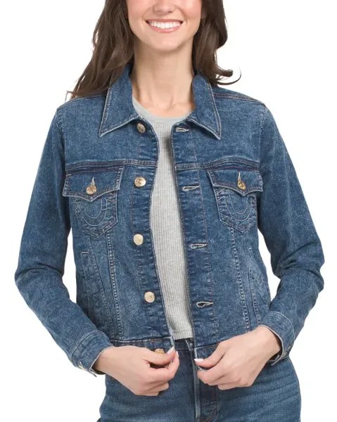 Узкая джинсовая куртка Jesse True Religion, цвет Medium Relaxing Wash
