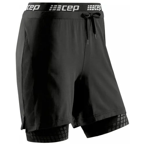 Шорты Cep Compression Shorts 2 in 1, размер XS, черный
