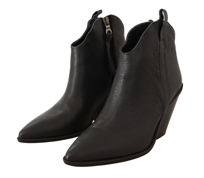 HUMANOID Shoes Черные кожаные ковбойские ботильоны с боковой молнией EU38/US7,5 Рекомендуемая розничная цена 500 долларов США