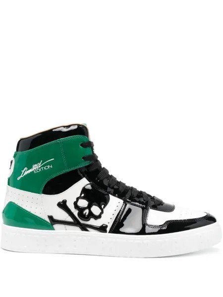 Philipp Plein кроссовки с декором Skull, зеленый