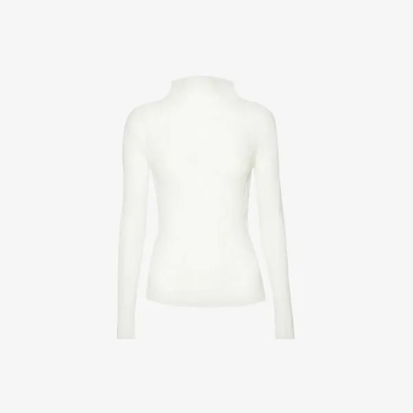 Тканый топ Chiffon Twist с высоким воротником Issey Miyake, белый