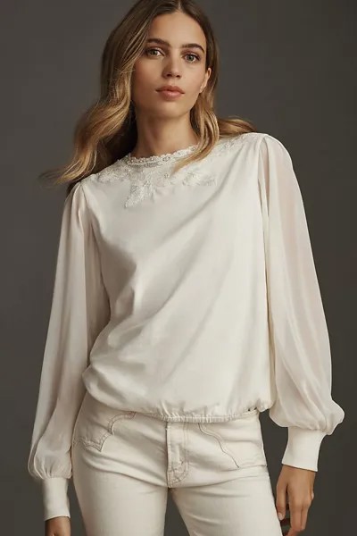 Блуза Tiny с длинными рукавами и воротником-стойкой, айвори