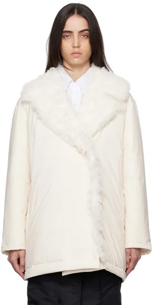 Пуховик SSENSE Exclusive Off-White из овечьей шерсти Yves Salomon