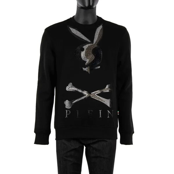 Пуловер Philipp Plein X Playboy Rhinestone Skull Bunny, черный 08390
