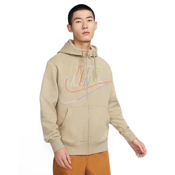 Толстовка Nike Club Fleece Men's Full-length Zipper, зеленовато-бежевый