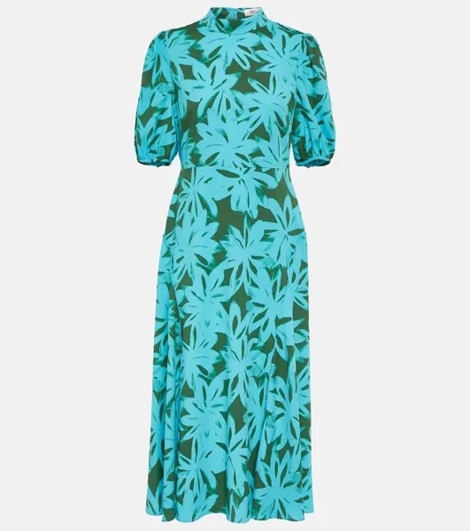 Платье миди Nella с цветочным принтом DIANE VON FURSTENBERG, синий