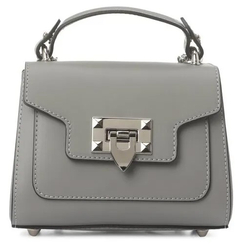 Сумка сэтчел diva's bag, фактура гладкая, серый