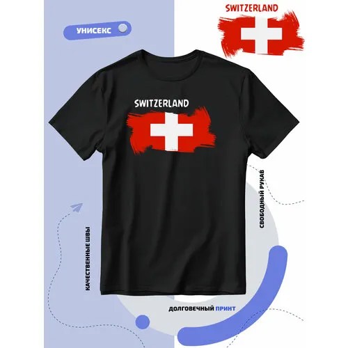 Футболка SMAIL-P флаг Швейцарии, размер L, черный