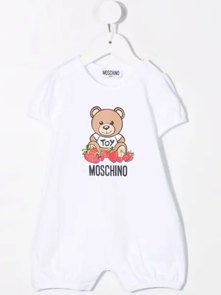 Moschino Kids ромпер Strawberry Teddy с логотипом