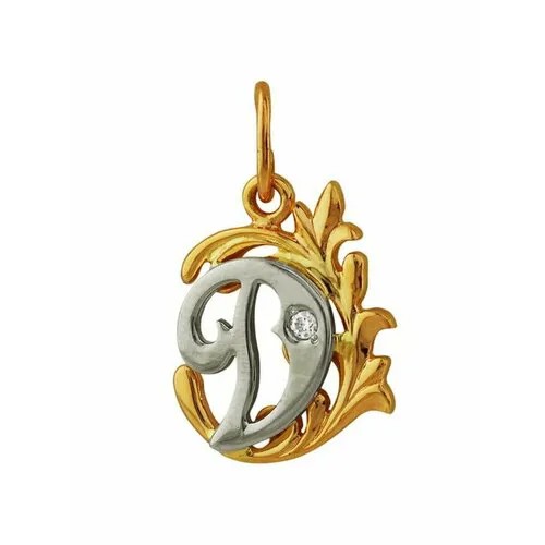 Подвеска GOLD CENTER, красное золото, 585 проба, фианит