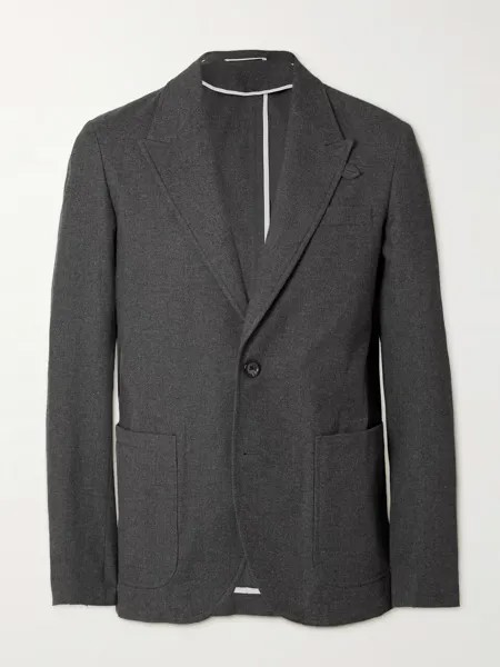 Пиджак Oliver Spencer Mansfield Cotton and Wool-Blend, темно-серый
