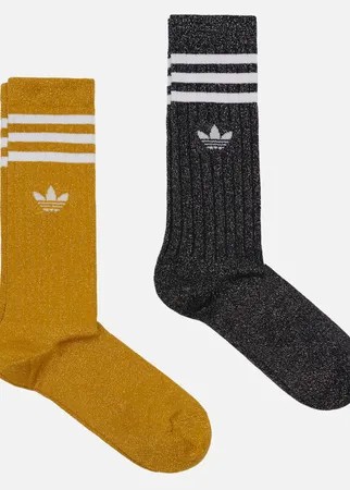 Комплект носков adidas Originals 2-Pack Full Glitter Crew, цвет комбинированный, размер 40-42 EU