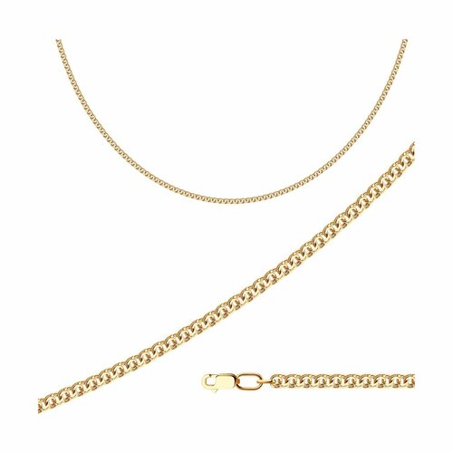 Цепь Diamant online, серебро, 925 проба, золочение, длина 40 см, средний вес 6.61 г, , золотистый