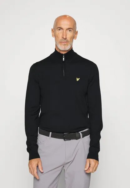 Свитер Молния CORE 1/4 Lyle & Scott, угольно-черный