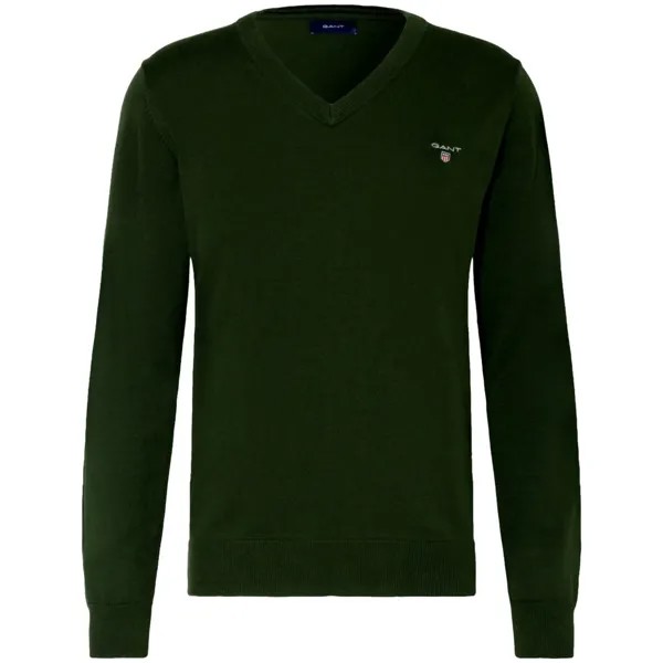 Свитер Gant Classic V Neck, зеленый
