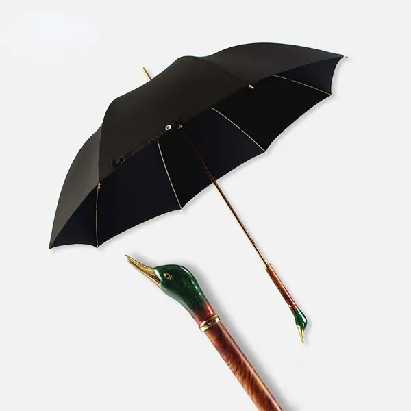 Креативный длинный деревянный Зонт золотой для мужчин и женщин от солнца и дождя, большой роскошный винтажный Зонт с животными, высокое качество, дождевик U5B