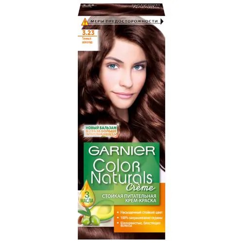 GARNIER Color Naturals стойкая питательная крем-краска для волос, 3.23, Темный шоколад