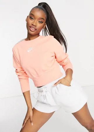 Укороченный флисовый свитшот персикового цвета Nike Air-Оранжевый цвет