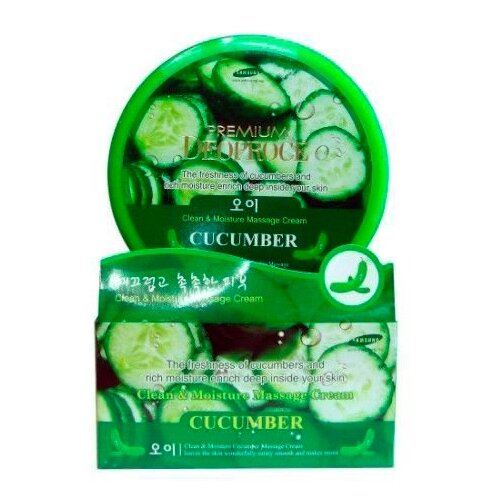 Крем для тела Deoproce Clean and Moisture Cucumber Massage Cream, банка, 300 г