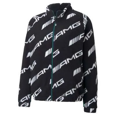Puma Mapf1 Aop Fleece FullZip Jacket Мужская черная повседневная спортивная верхняя одежда 534896