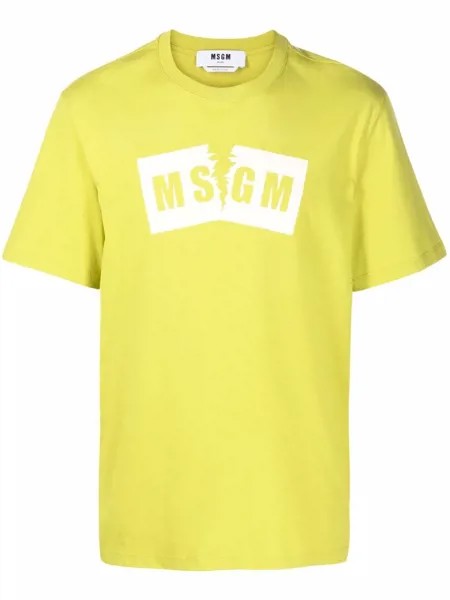 MSGM футболка с логотипом Broken