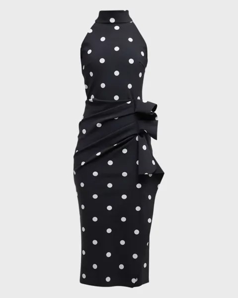 Платье без рукавов с принтом и драпировкой сбоку Chiara Boni La Petite Robe