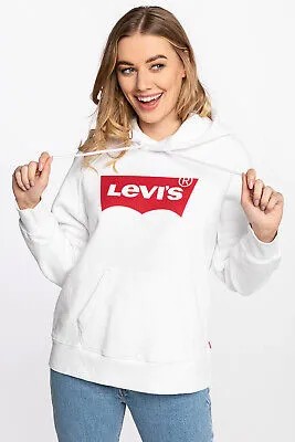 Женская толстовка с капюшоном Levis Graphic Standard, белая, красная, спортивная, спортивная, толстовка