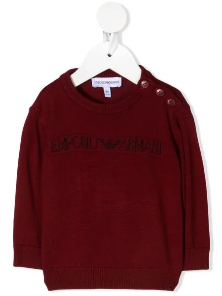 Emporio Armani Kids джемпер с круглым вырезом и логотипом вязки интарсия