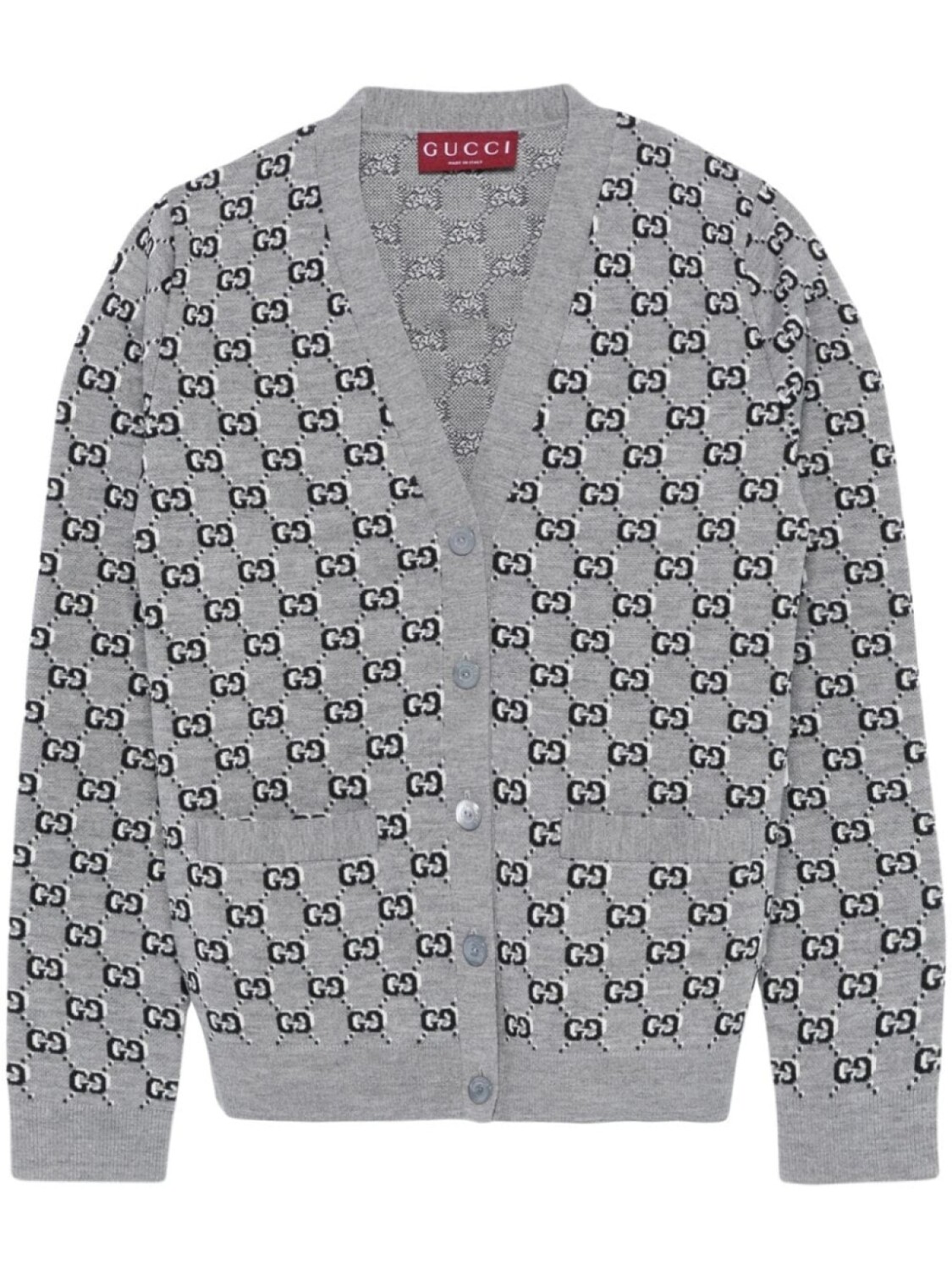 Gucci жаккардовый кардиган GG, серый