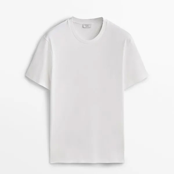 Футболка свободного кроя из хлопка Massimo Dutti, белый