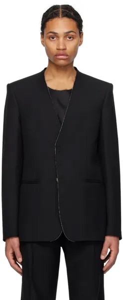 Черный пиджак с необработанными краями Mm6 Maison Margiela