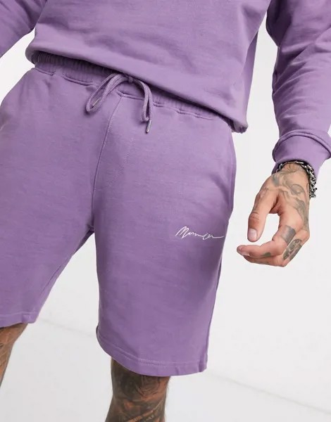 Лавандовые шорты с фирменным логотипом Mennace-Фиолетовый