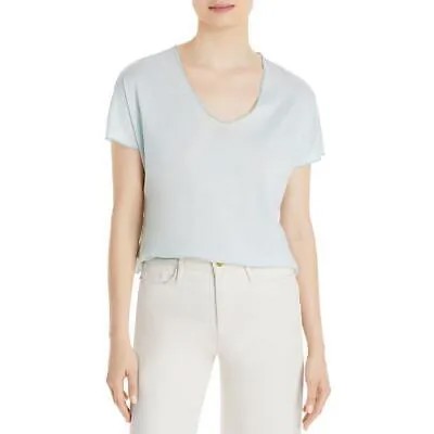 Женская синяя футболка с короткими рукавами Three Dots Hi-Low S BHFO 0608